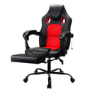 Artiss 2 Point Massage Gaming Office Chair PU Leather Red-1