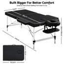 Zenses Massage Table 70cm 2 Fold Aluminium Massage Bed Portable Beauty Therapy Black-2