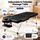 Zenses Massage Table 70cm 2 Fold Aluminium Massage Bed Portable Beauty Therapy Black-4