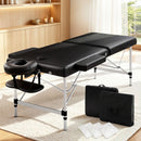 Zenses Massage Table 70cm 2 Fold Aluminium Massage Bed Portable Beauty Therapy Black-10