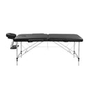 Zenses Massage Table 75cm 2 Fold Aluminium Massage Bed Portable Beauty Therapy Black-4