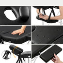Zenses Massage Table 75cm 2 Fold Aluminium Massage Bed Portable Beauty Therapy Black-6