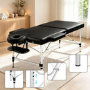 Zenses Massage Table 75cm 2 Fold Aluminium Massage Bed Portable Beauty Therapy Black-7