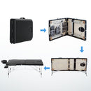 Zenses Massage Table 75cm 2 Fold Aluminium Massage Bed Portable Beauty Therapy Black-8