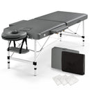 Zenses Massage Table 55cm 2 Fold Aluminium Massage Bed Portable Beauty Therapy Grey-1