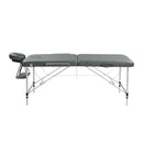 Zenses Massage Table 55cm 2 Fold Aluminium Massage Bed Portable Beauty Therapy Grey-3