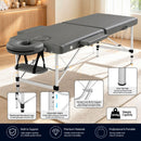 Zenses Massage Table 55cm 2 Fold Aluminium Massage Bed Portable Beauty Therapy Grey-6