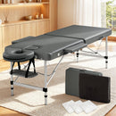 Zenses Massage Table 55cm 2 Fold Aluminium Massage Bed Portable Beauty Therapy Grey-10