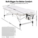 Zenses Massage Table 75cm 2 Fold Aluminium Massage Bed Portable Beauty Therapy White-3
