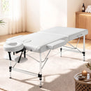 Zenses Massage Table 75cm 2 Fold Aluminium Massage Bed Portable Beauty Therapy White-5