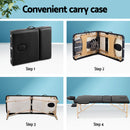 Zenses Massage Table 75cm 3 Fold Wooden Portable Beauty Therapy Bed Waxing Black-4