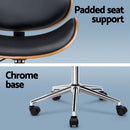 Artiss Wooden Office Chair Leather Seat Black-6