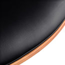 Artiss Wooden Office Chair Leather Seat Black-8