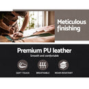 Artiss Wooden Office Chair Leather Seat Black-6