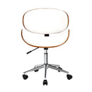 Artiss Wooden Office Chair Leather Seat White-3