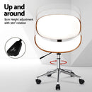Artiss Wooden Office Chair Leather Seat White-4