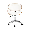 Artiss Wooden Office Chair Leather Seat White-3