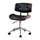 Artiss Wooden Office Chair PU Seat Black Brown-1