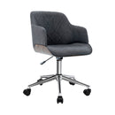Artiss Wooden Office Chair Fabric Seat Grey-1