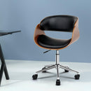 Artiss Wooden Office Chair Leather Seat Black-8