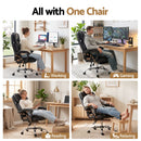 Artiss Executive Office Chair Leather Recliner Black-5
