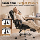 Artiss Executive Office Chair Leather Footrest Black-4
