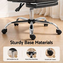 Artiss Executive Office Chair Leather Footrest Black-7