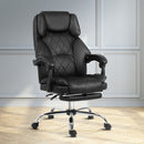 Artiss Executive Office Chair Leather Footrest Black-7