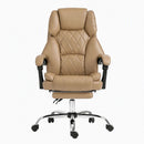 Artiss Executive Office Chair Leather Footrest Espresso-3