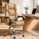 Artiss Executive Office Chair Leather Footrest Espresso-9