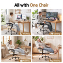 Artiss Executive Office Chair Leather Footrest White-5