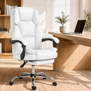 Artiss Executive Office Chair Leather Footrest White-9