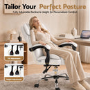 Artiss Executive Office Chair Leather Recliner White-4