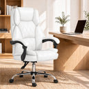 Artiss Executive Office Chair Leather Recliner White-9