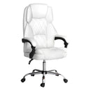 Artiss Executive Office Chair Leather Recliner White-7