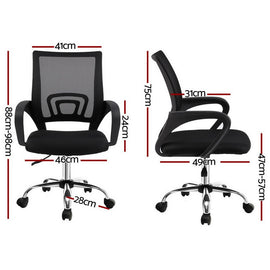Artiss Mesh Office Chair Mid Back Black - 0