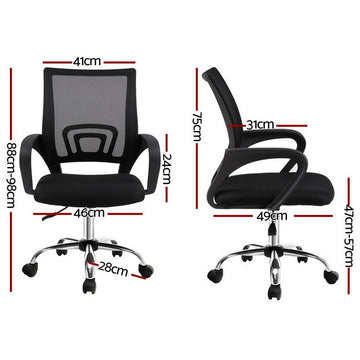 Artiss Mesh Office Chair Mid Back Black - 0