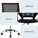 Artiss Mesh Office Chair Mid Back Black-6