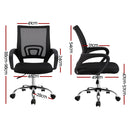 Artiss Mesh Office Chair Mid Back Black-2