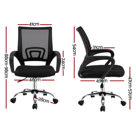 Artiss Mesh Office Chair Mid Back Black - 0