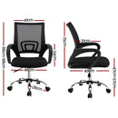 Artiss 2x Mesh Office Chair Mid Back Black-2