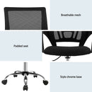 Artiss 2x Mesh Office Chair Mid Back Black-6
