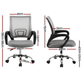 Artiss Mesh Office Chair Mid Back Grey - 0