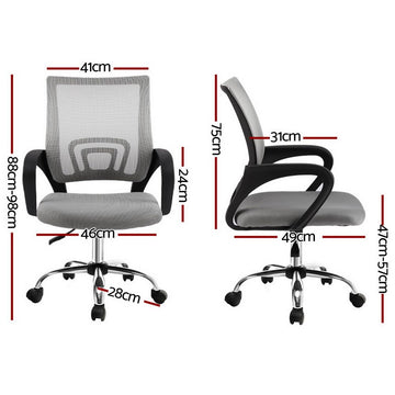 Artiss Mesh Office Chair Mid Back Grey - 0