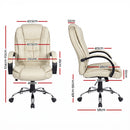 Artiss Executive Office Chair Leather Tilt Beige-2