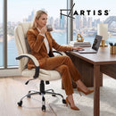 Artiss Executive Office Chair Leather Tilt Beige-8