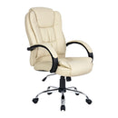 Artiss Executive Office Chair Leather Tilt Beige-1