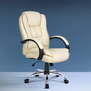 Artiss Executive Office Chair Leather Tilt Beige-8