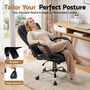 Artiss Executive Office Chair Leather Tilt Black-4