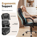 Artiss Executive Office Chair Leather Tilt Black-6